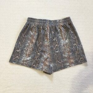 Snake Print Hayden Los Angeles Womens  Elastic Waist Drawstring Shorts Size S